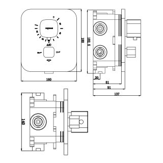 Душевой комплект Swedbe Platta 5560G1 с термостатом хром/серый